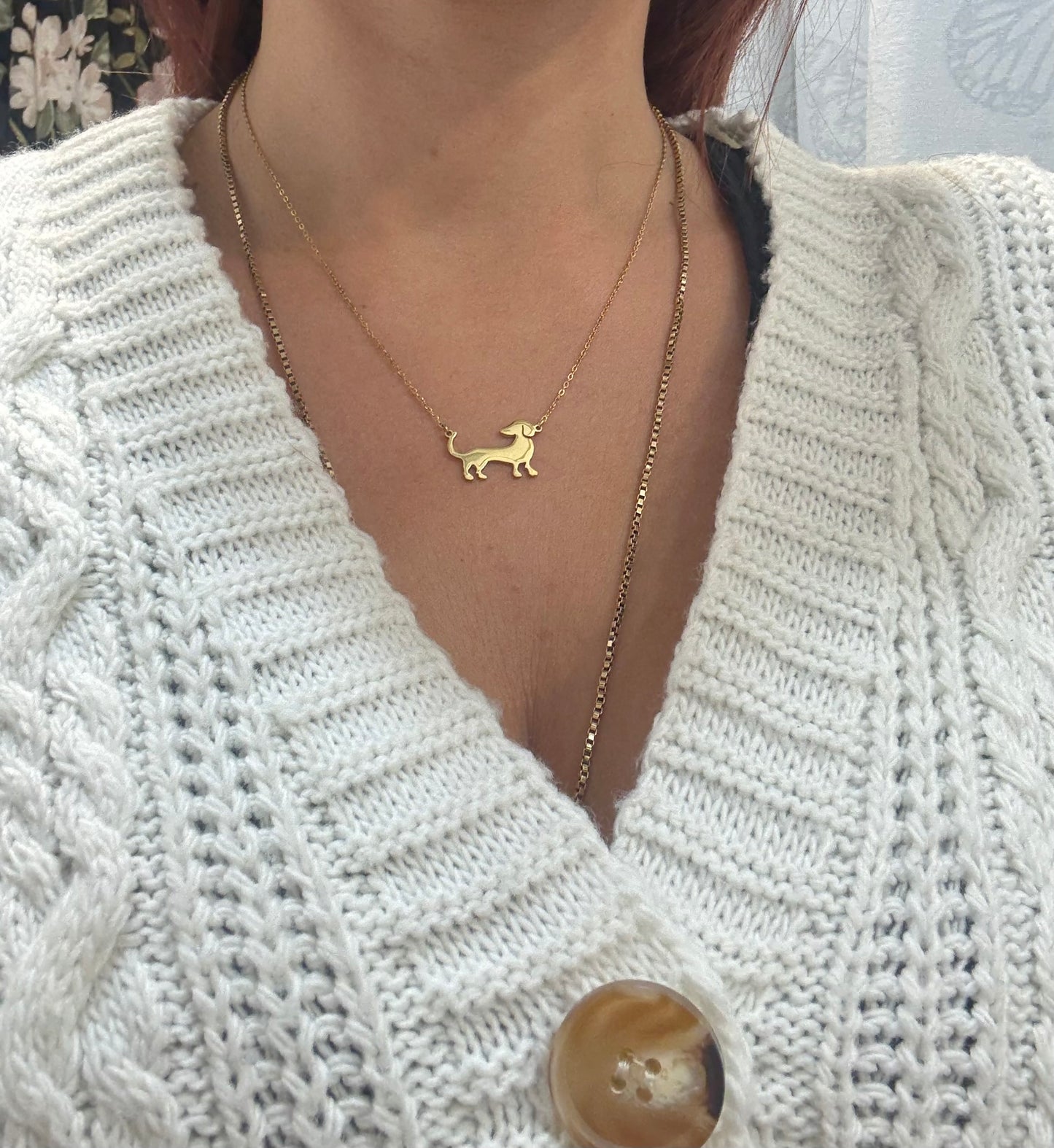 Collana bassotto in acciaio inossidabile in 2 colori