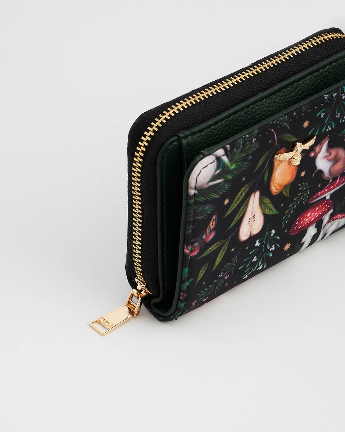 Portamonete Niva Print nero e verde - Fable England