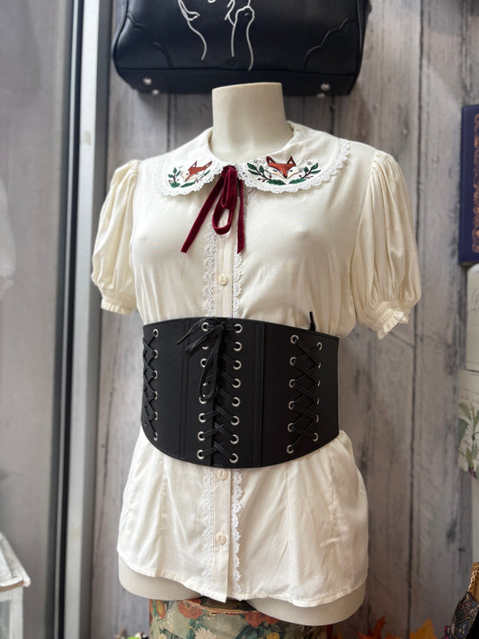 Cintura Alta Elastica a Corsetto con Stringhe