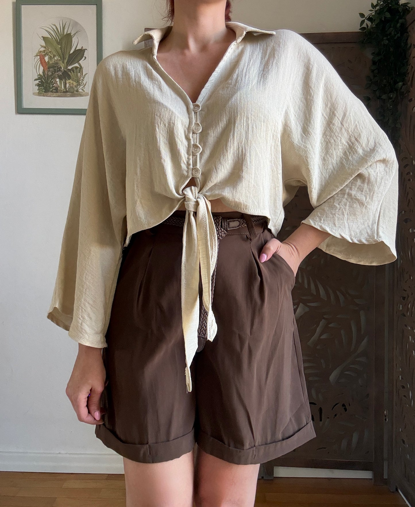 Shorts in Viscosa con Cintura Intrecciata - in 5 colori