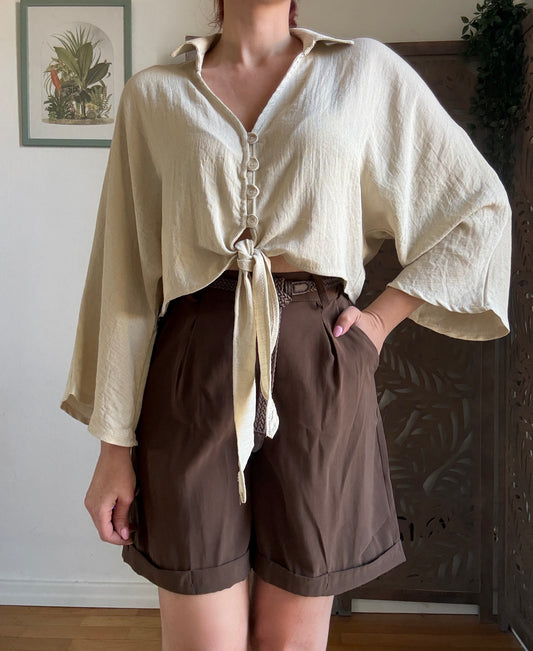 Shorts in Viscosa con Cintura Intrecciata - in 5 colori