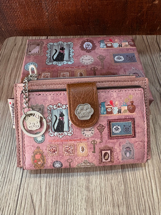 Borsellino portacarte/portamonete Vintage Cats in 4 colori