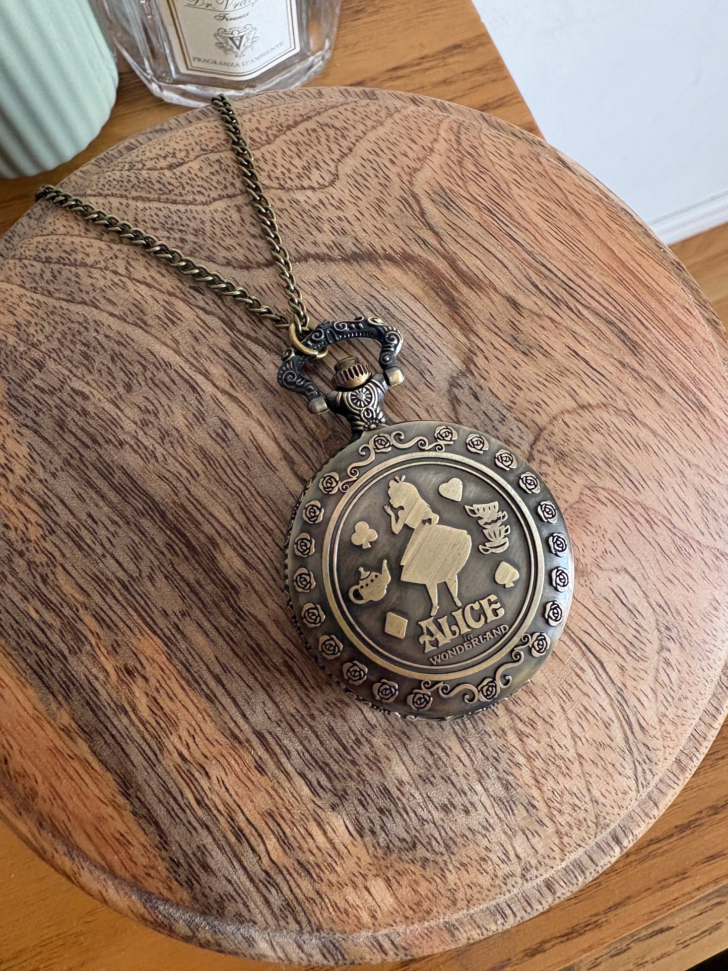 Collana Orologio da Taschino Retrò Alice in Wonderland