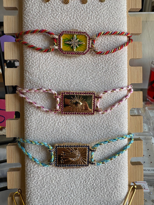 Braccialetti Tarot con cordino colorato in 3 colori
