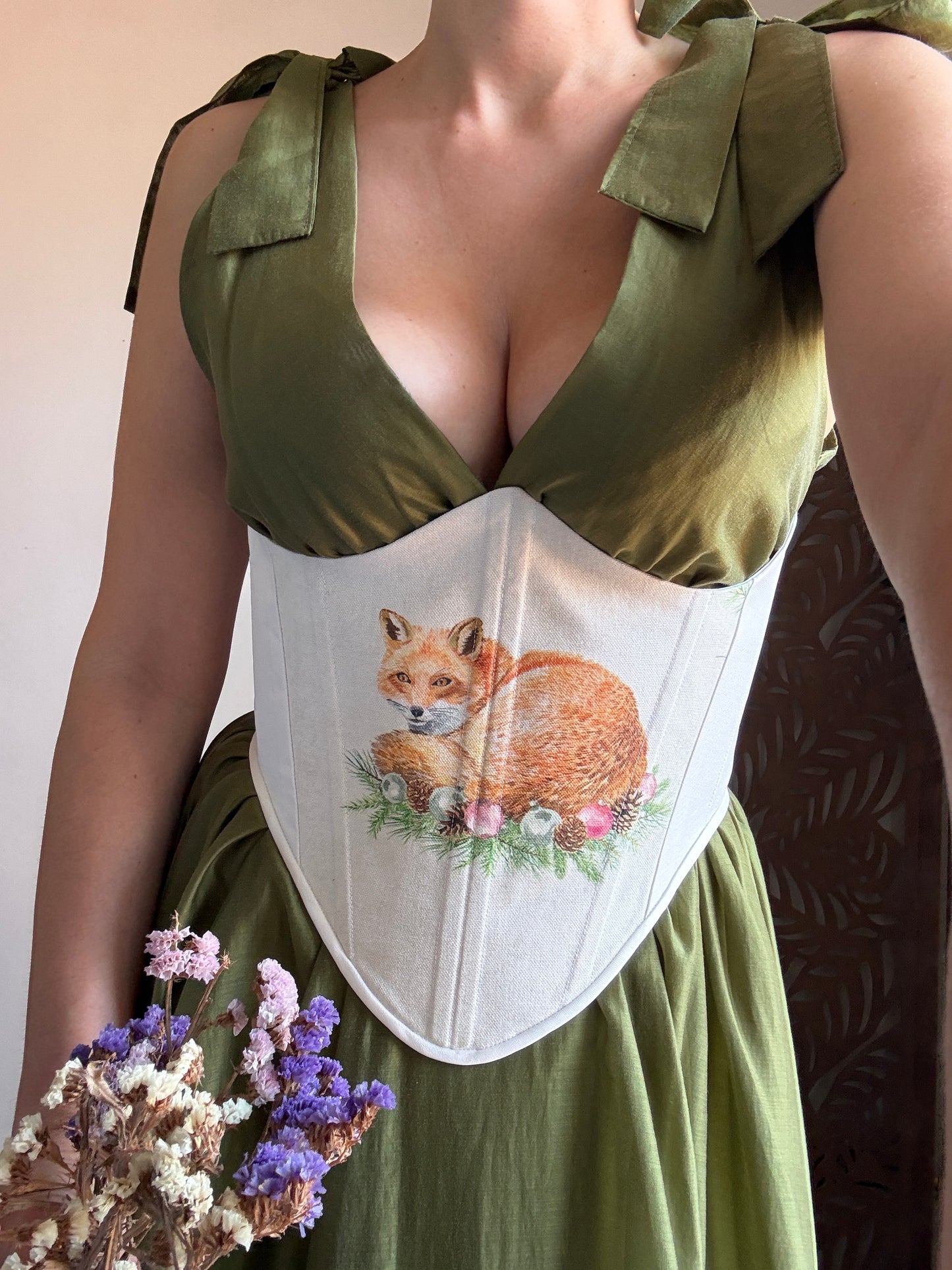 Bustino a Corsetto sottoseno Artigianale “The Enchanted Forest” - Sleepy Fox