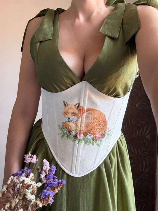 Bustino a Corsetto sottoseno Artigianale “The Enchanted Forest” - Sleepy Fox