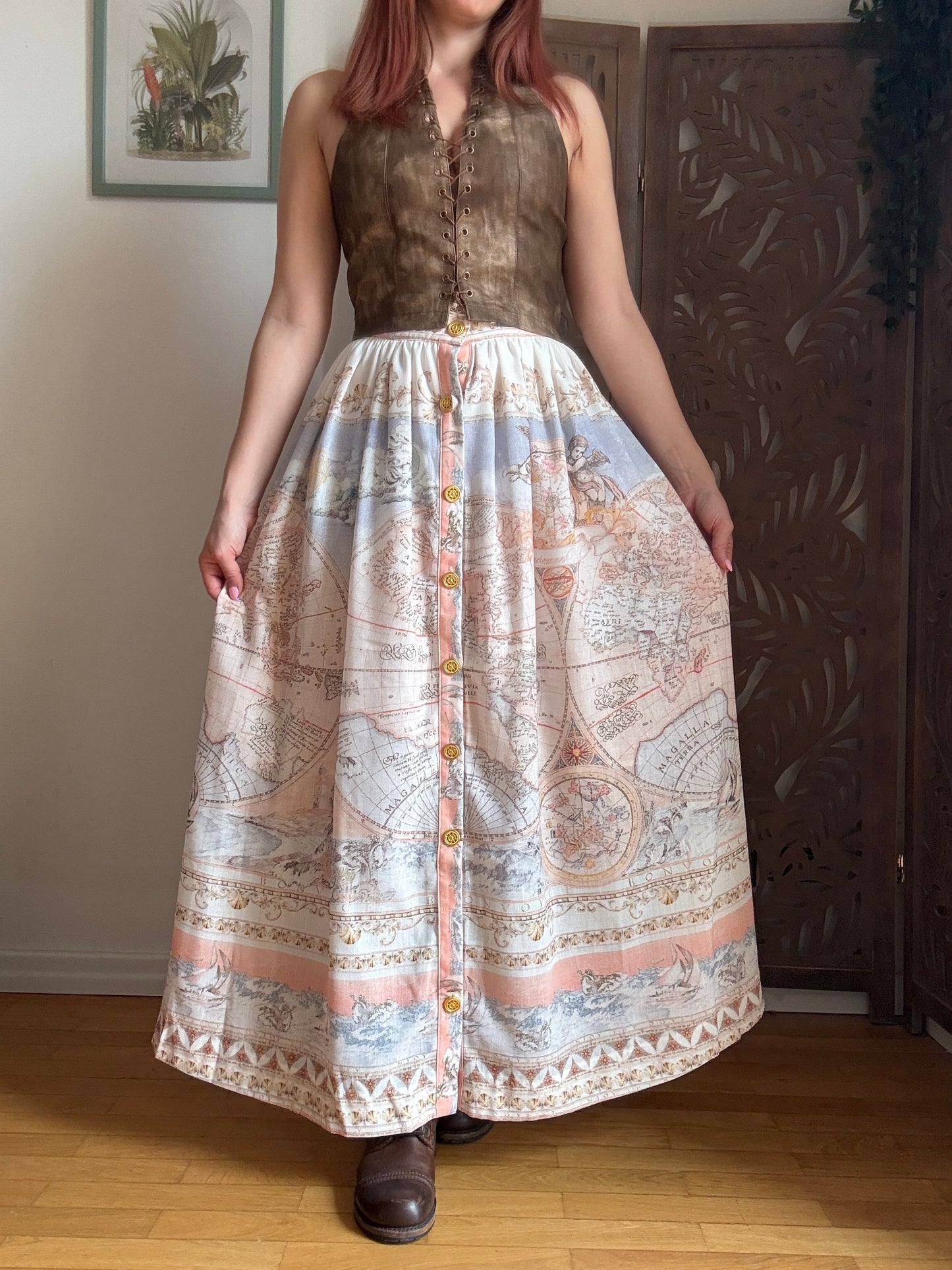 Bustino Halter in Ecopelle in Stile Vintage