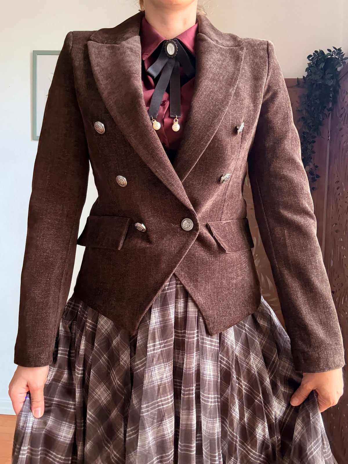 Blazer Biblioteca d’Autunno in velluto color moka