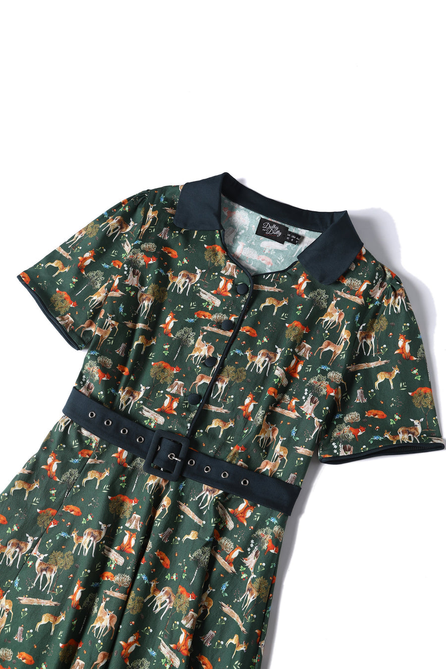 Penelope Dark Green: Abito Chemisier Woodland