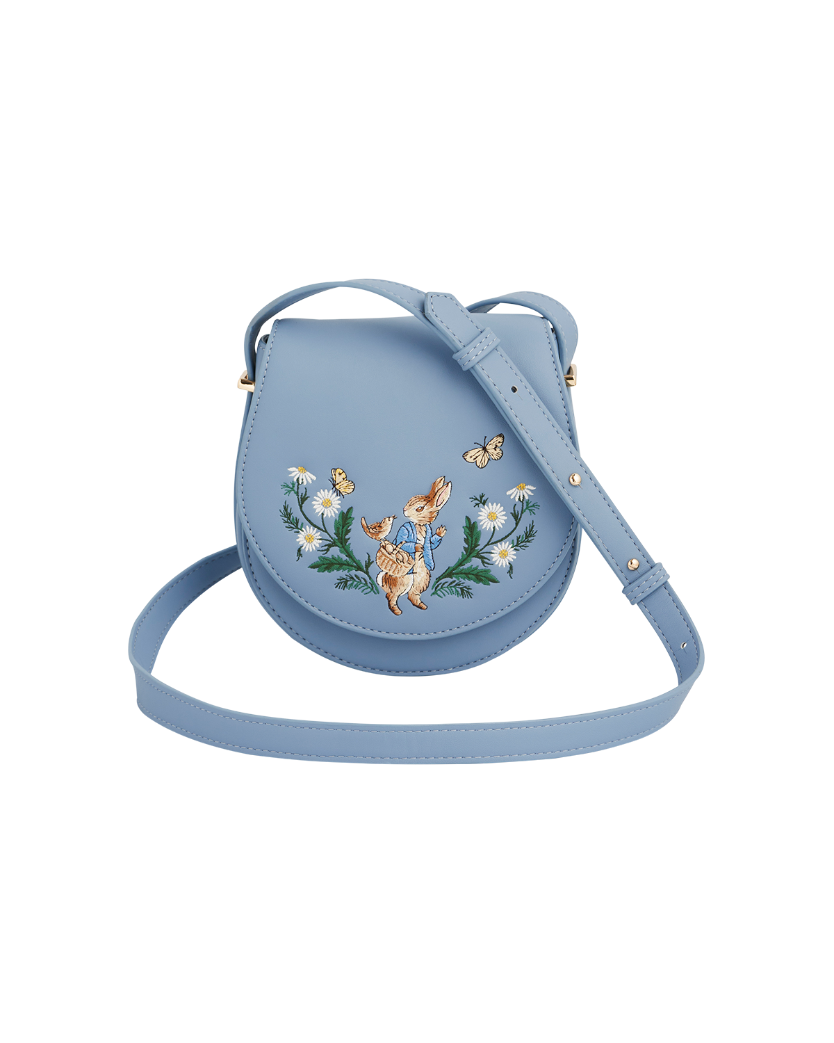 Fable England x Peter Rabbit Borsa a sella blu ricamata
