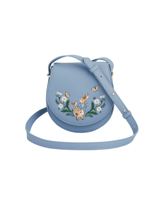 Fable England x Peter Rabbit Borsa a sella blu ricamata