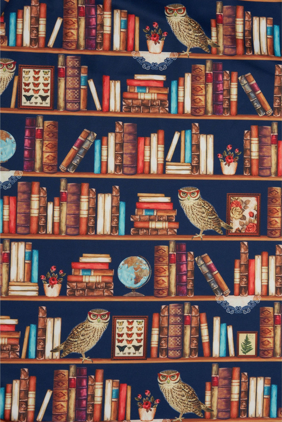 Lily Retro: Abito Library Book & Owl con Scollo a Barca