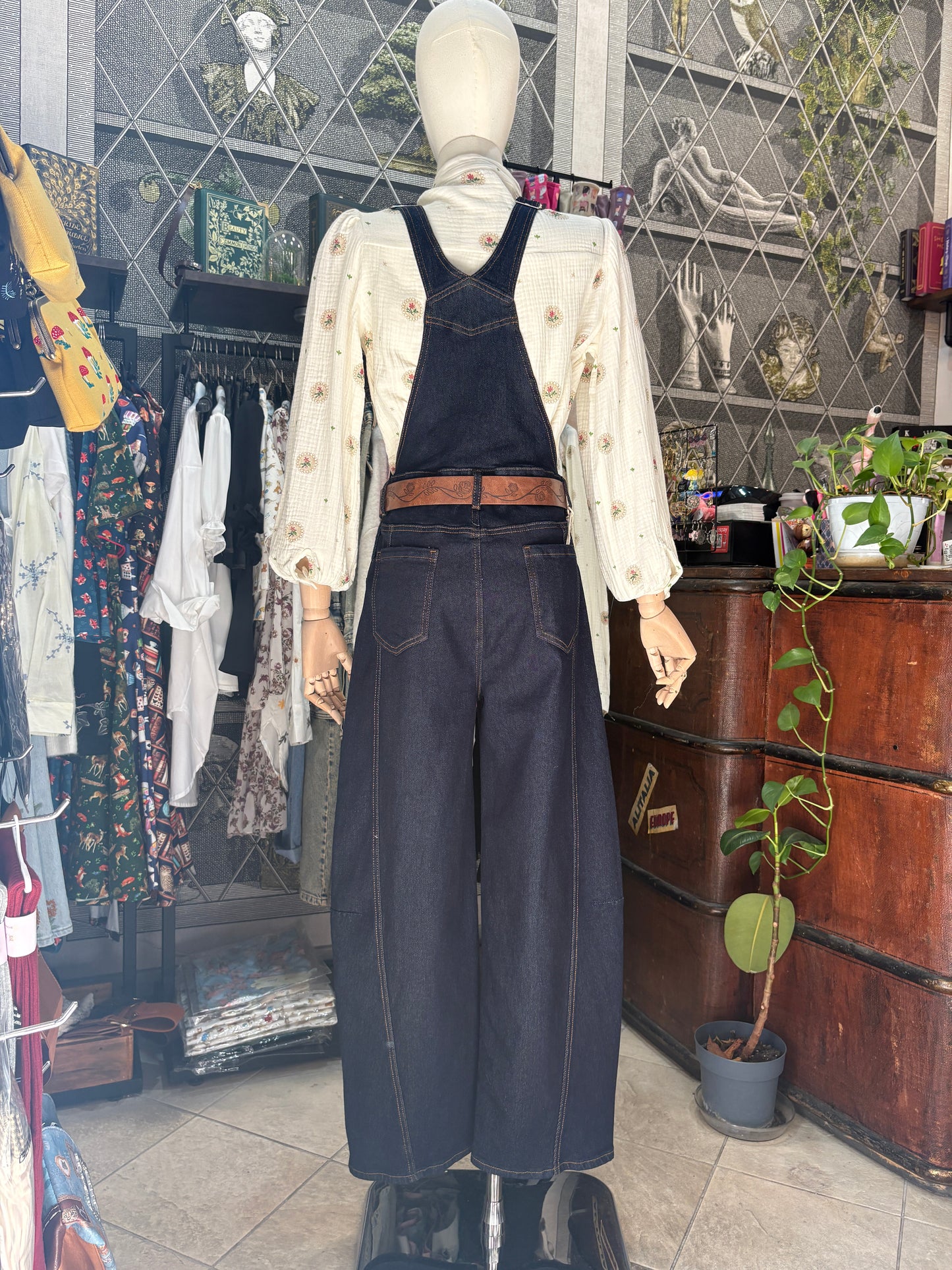 Salopette Denim "Barrel Leg" – Lavaggio Scuro