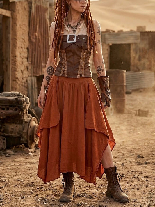 Gonna asimmetrica Gypsy Soul con Cintura - in 6 Colori
