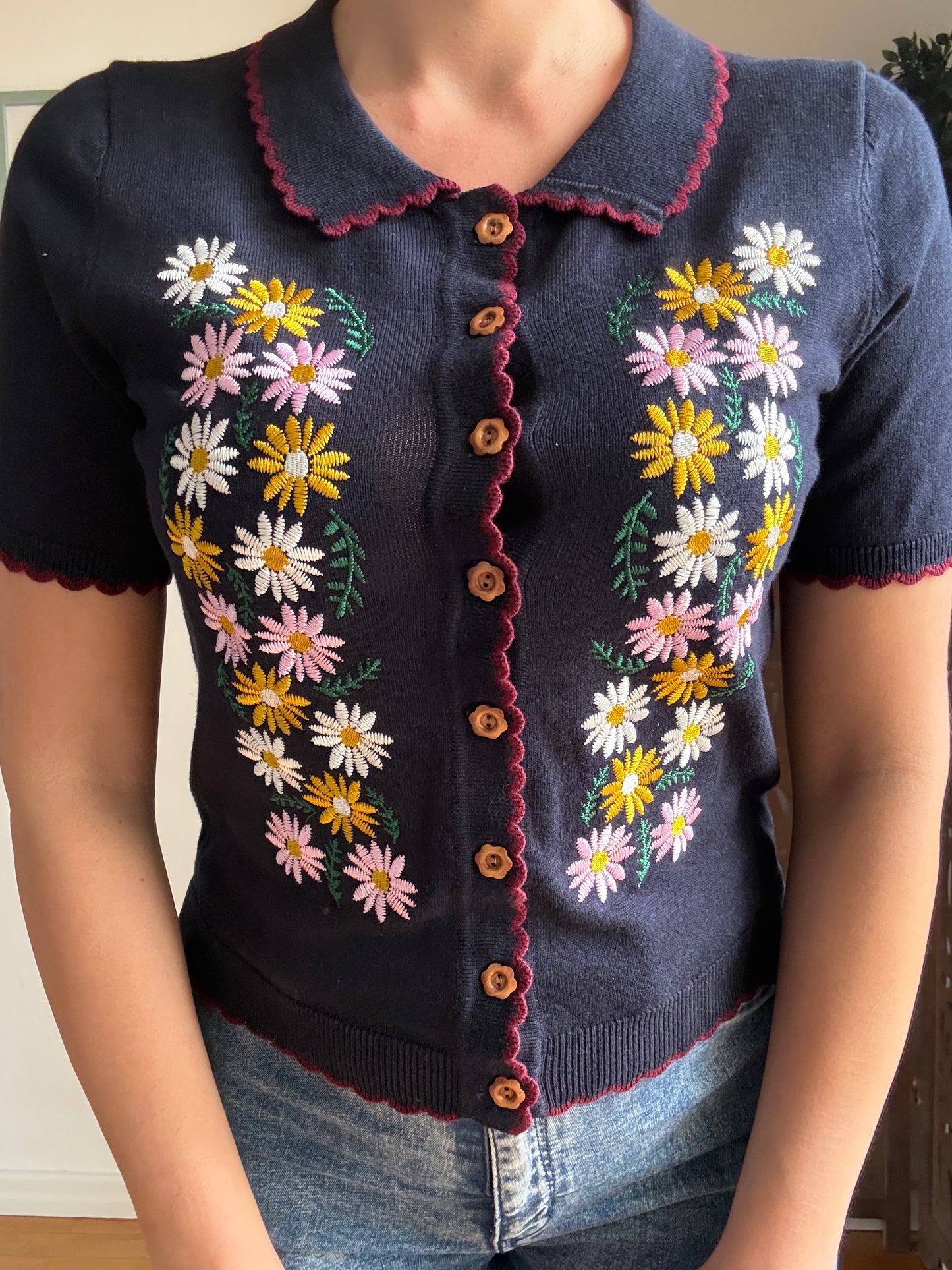 Cardigan Penny Flower Blu Navy