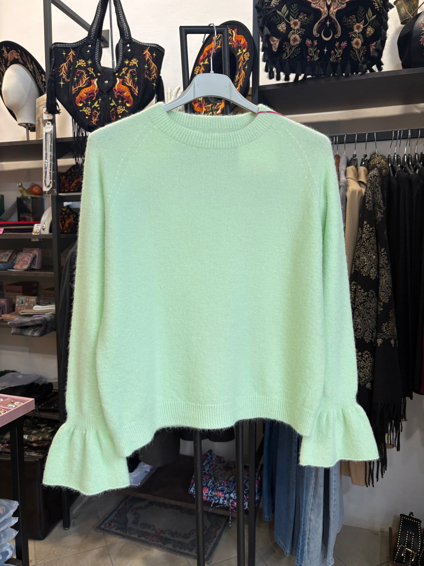 Maglioncino Soft Touch con Polsino a Volant