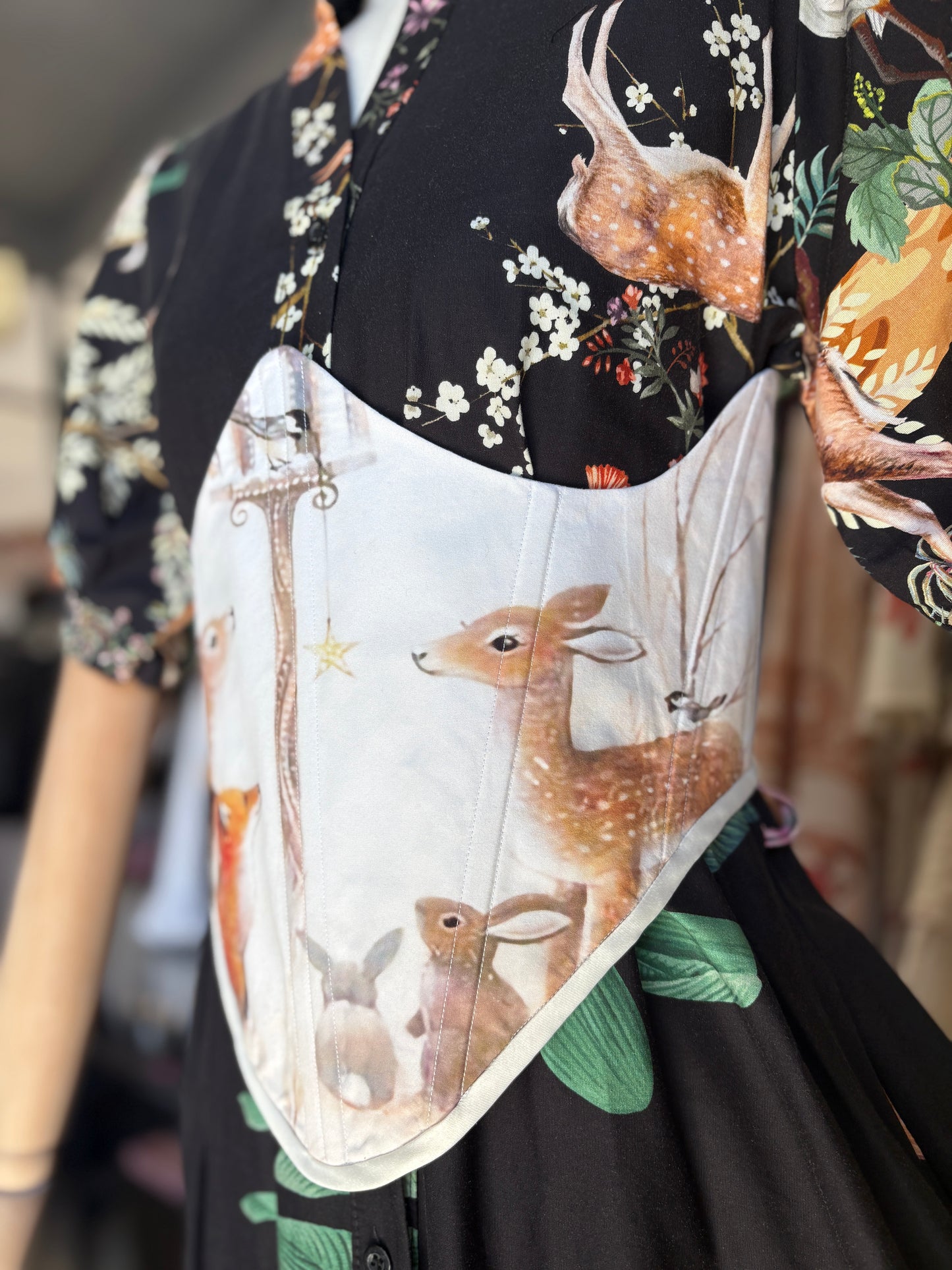 Corsetto Sartoriale Sottoseno  "Forest Friends" – Pezzo Unico