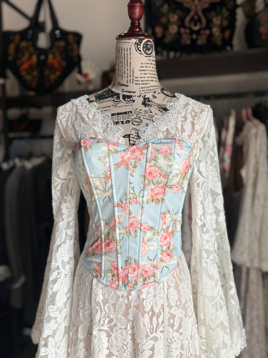 Bustino Corsetto Floreale Coquette in 3 Fantasie