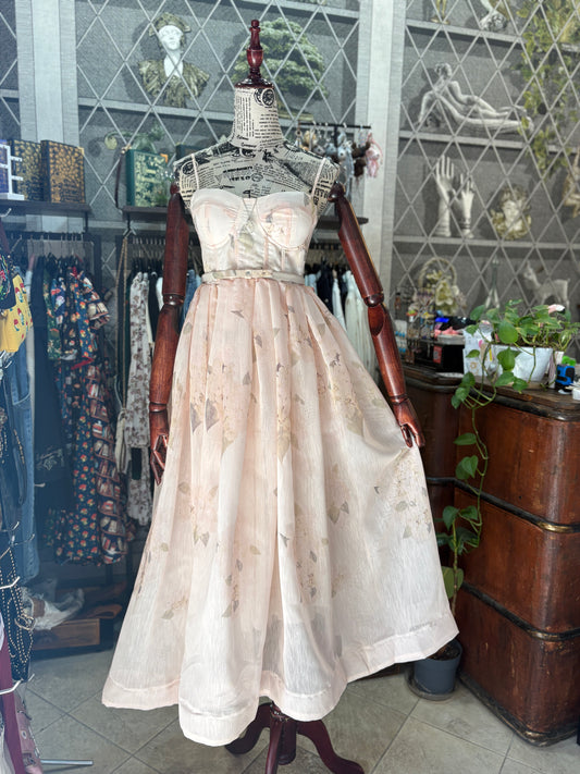 Abito Lungo con Bustino Flower Dream