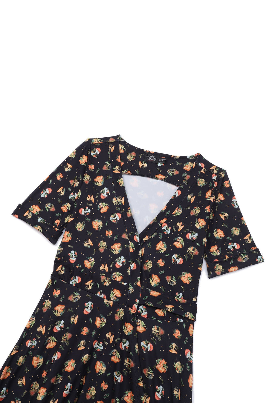 Matilda Black Mushroom: Abito a Portafoglio in Maglia