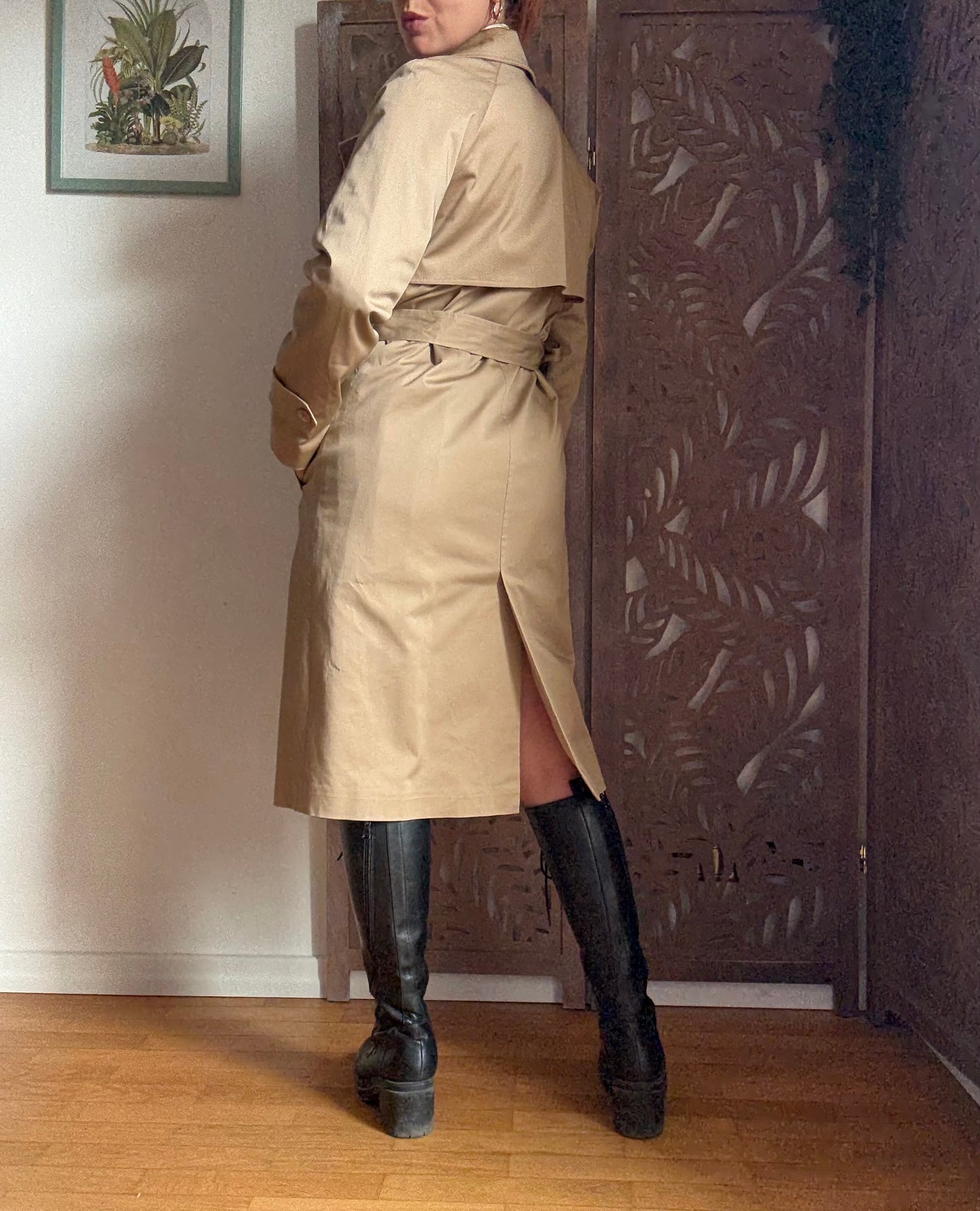 Trench lungo doppiopetto camel Kikisix