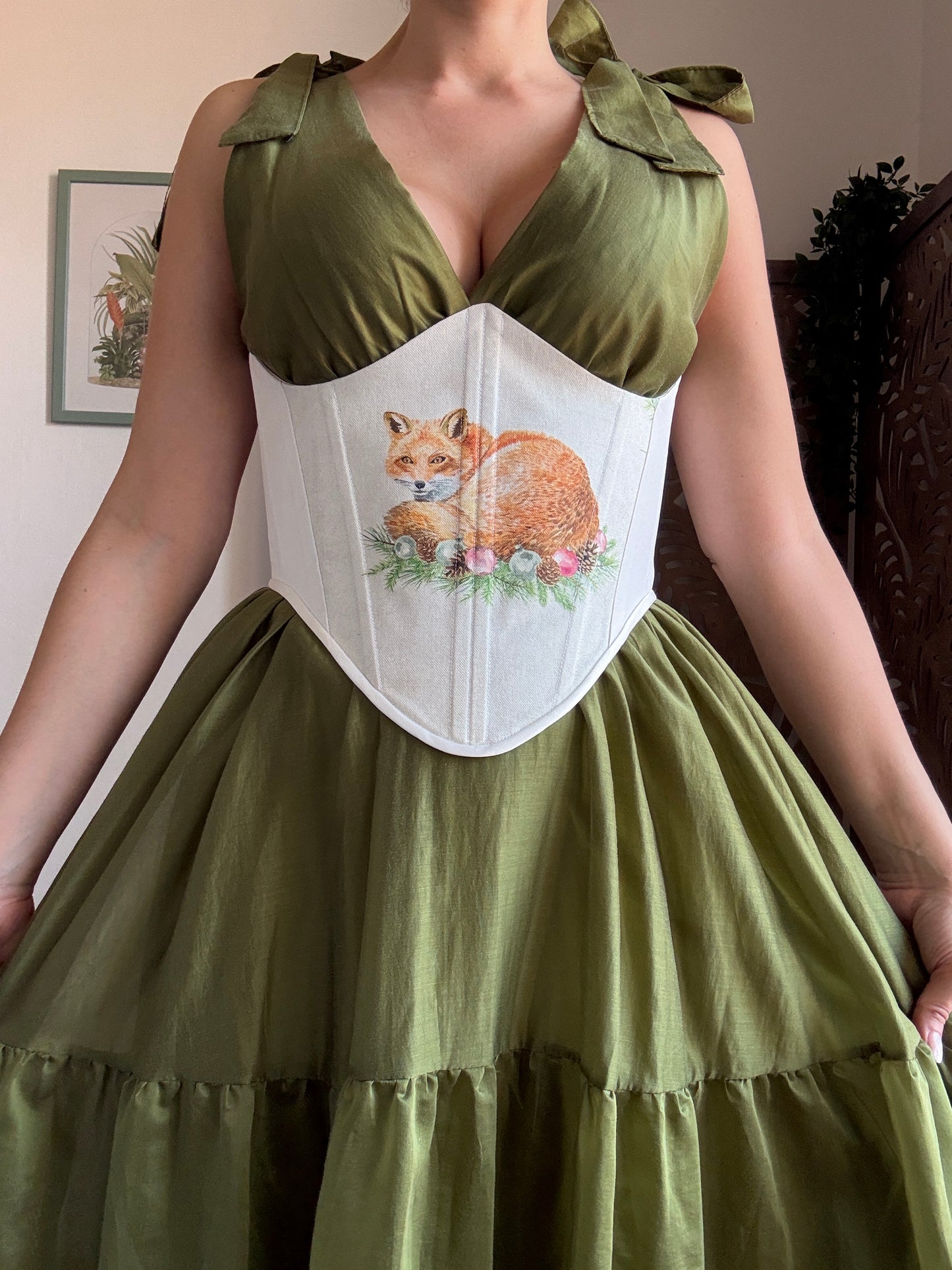 Bustino a Corsetto sottoseno Artigianale “The Enchanted Forest” - Sleepy Fox