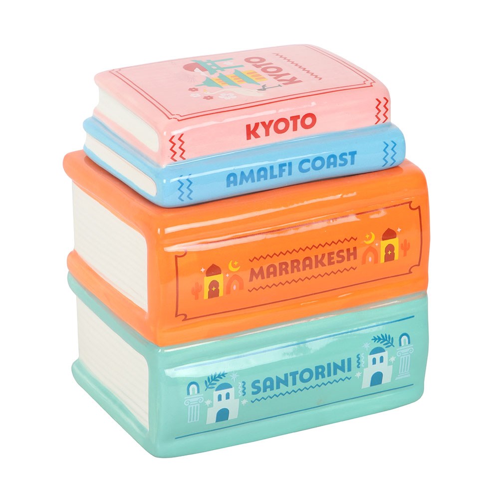 Bruciatore di oli essenziali e scaldacera Travel Book Stack