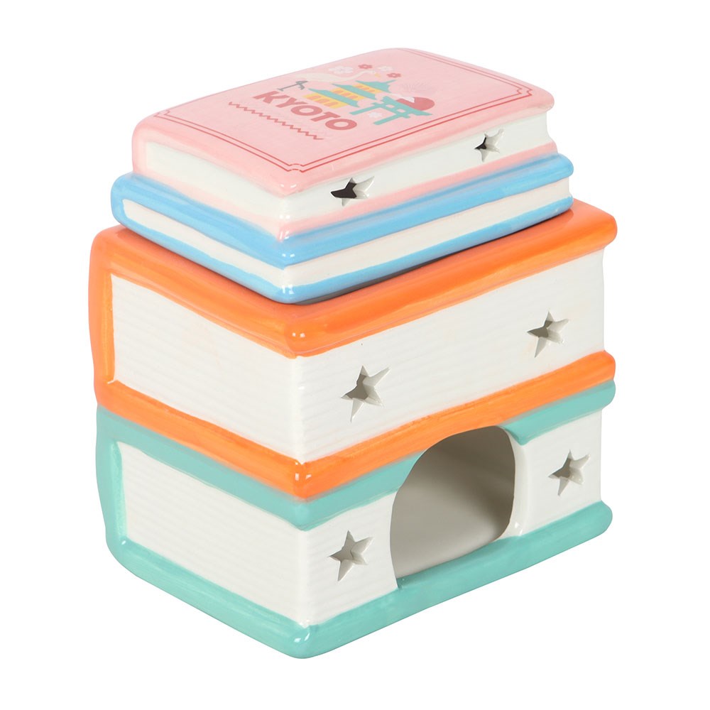 Bruciatore di oli essenziali e scaldacera Travel Book Stack