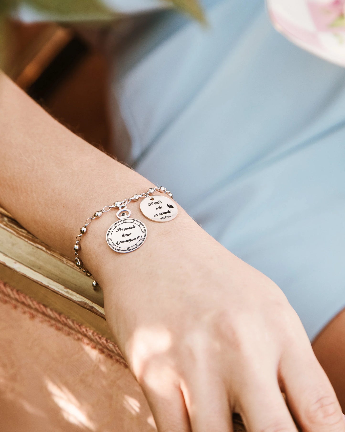 Bracciale del Bianconiglio “Per quanto tempo è per sempre? A volte solo un secondo”