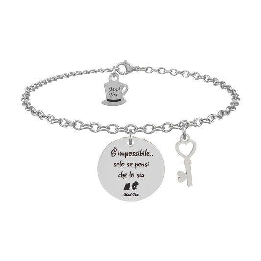 Bracciale “Alice e il Cappellaio Matto: è impossibile..solo se pensi che lo sia”