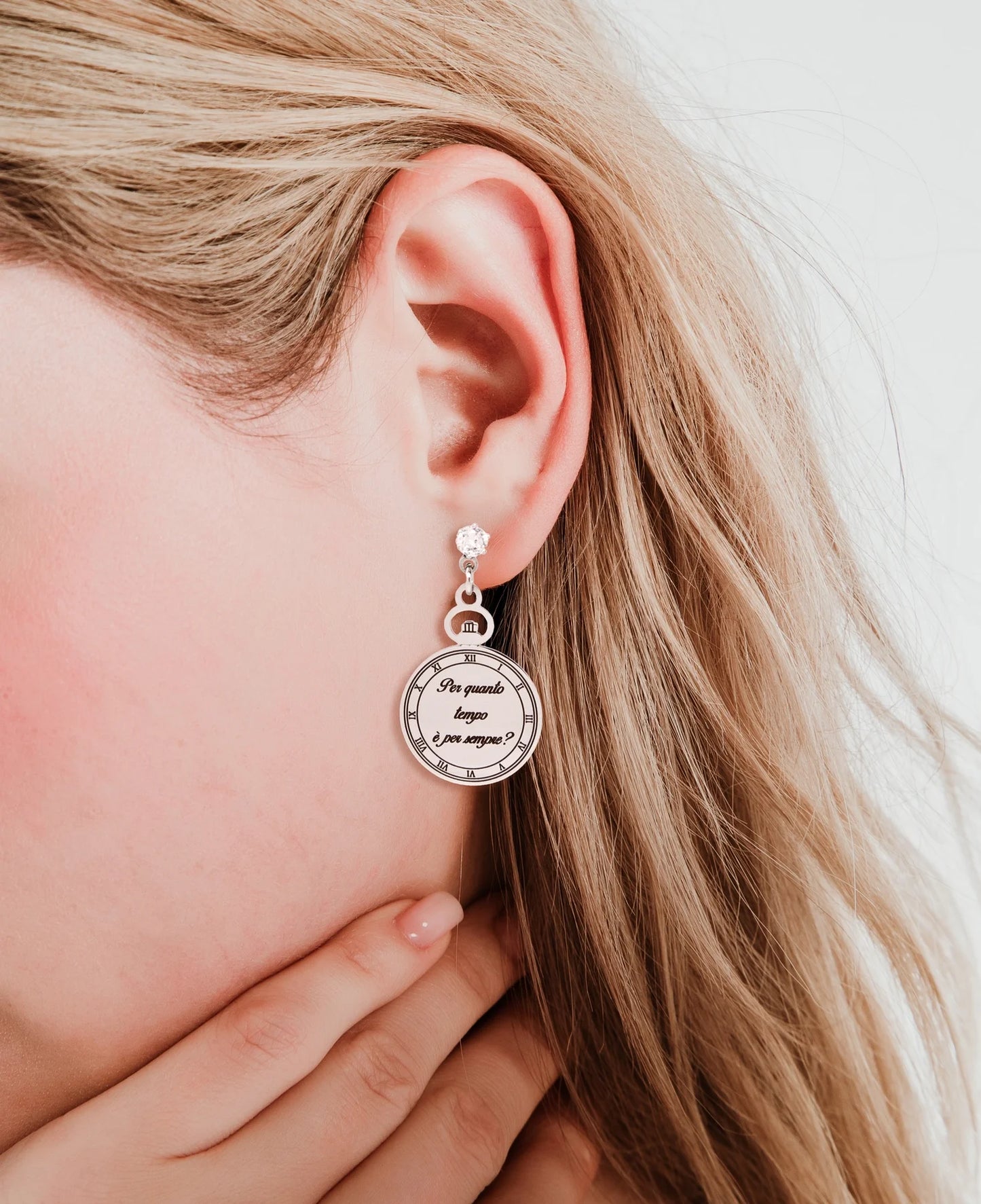 Orecchini del Bianconiglio “Per quanto tempo è per sempre? A volte solo un secondo”