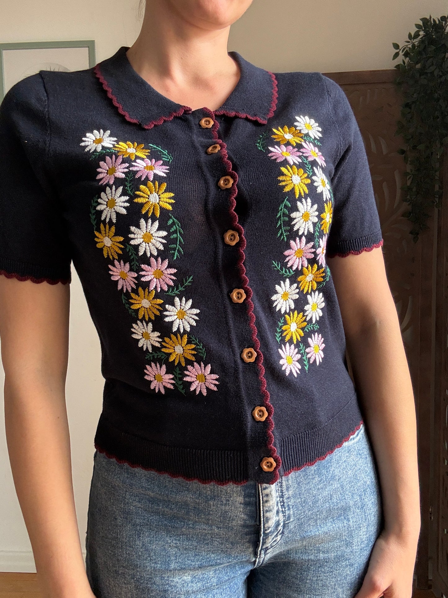 Cardigan Penny Flower Blu Navy
