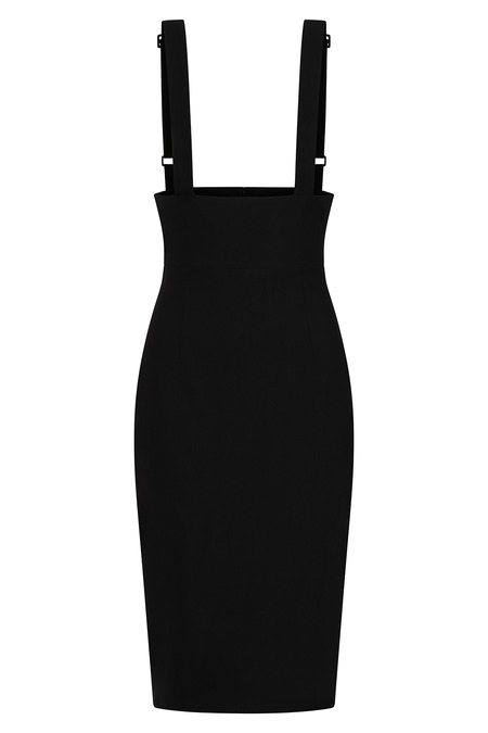 Gonna a vita alta con bretelle