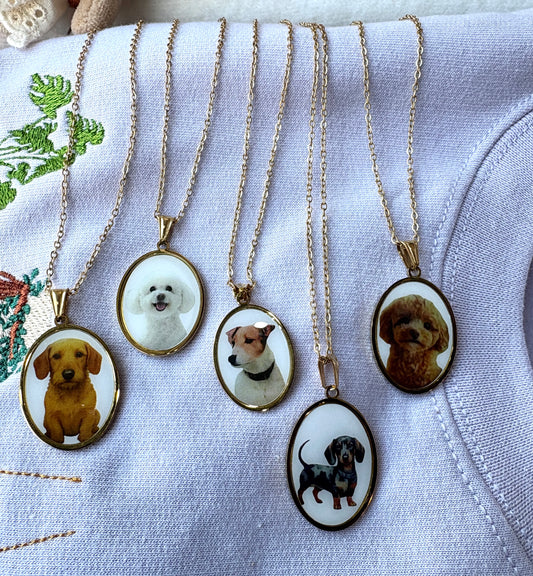 Collana "Fedeltà" in Acciaio con Ritratto Cagnolino