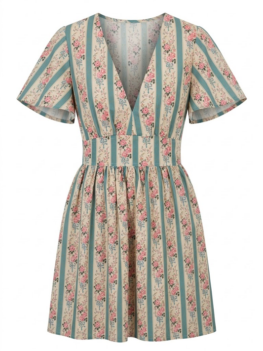 Abito Corto Stampato Nacria in Cotone – Stile Boho-Chic Estivo