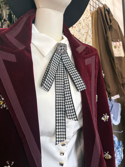 Spilla gioiello retrò in pied de poule