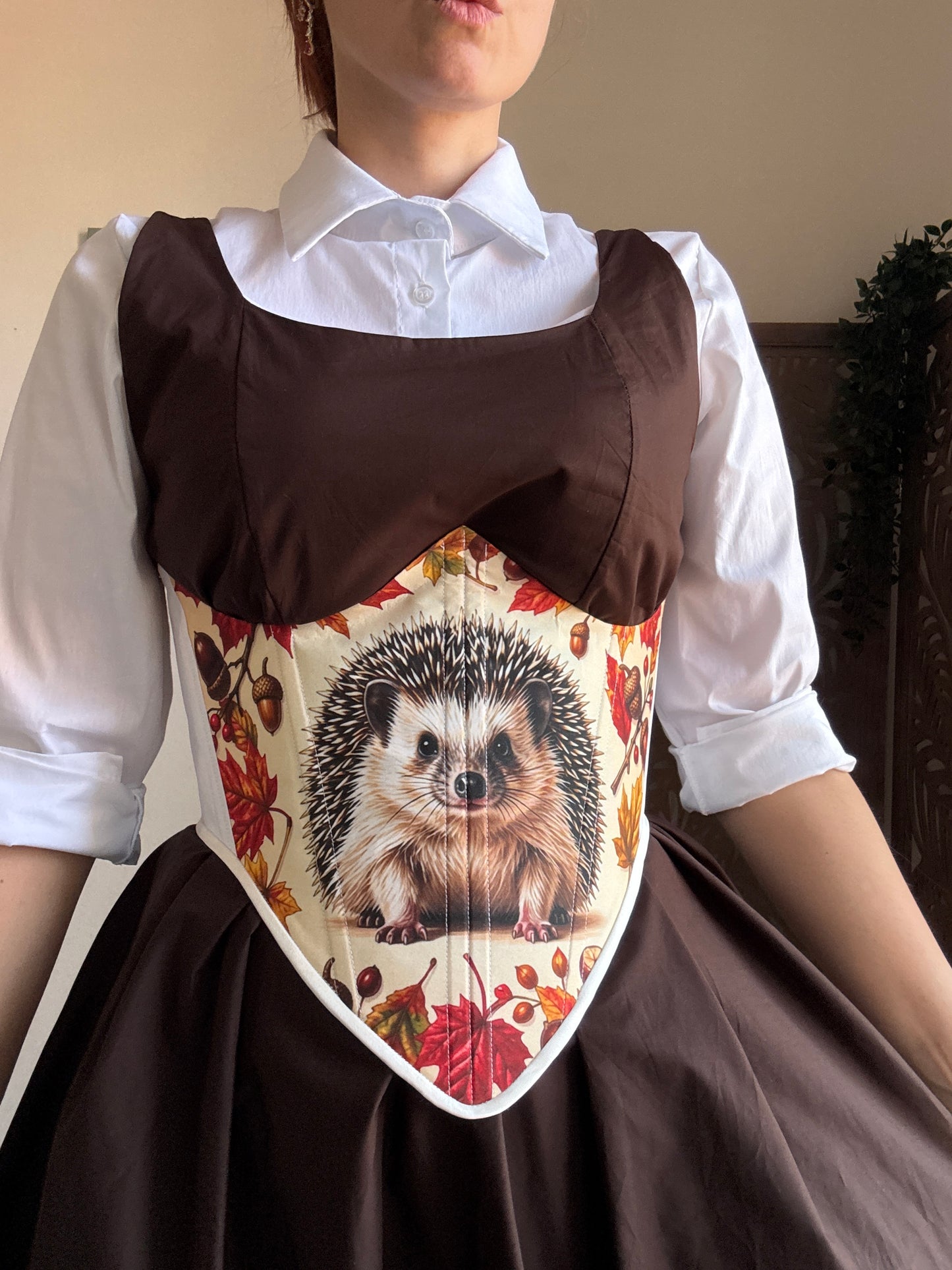 Bustino a Corsetto sottoseno Artigianale “The Enchanted Forest” - Riccio