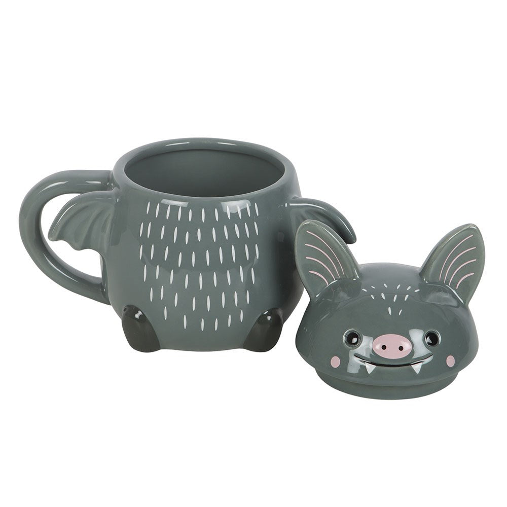 Cute Bat Mug - Tazza con Coperchio a Forma di Pipistrello