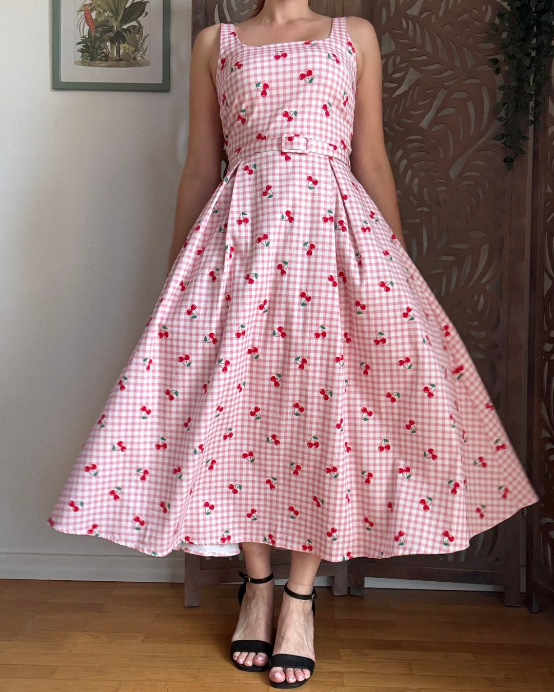 Abito Cherry Stile Rétro Anni 50 in Cotone - In 3 Colori