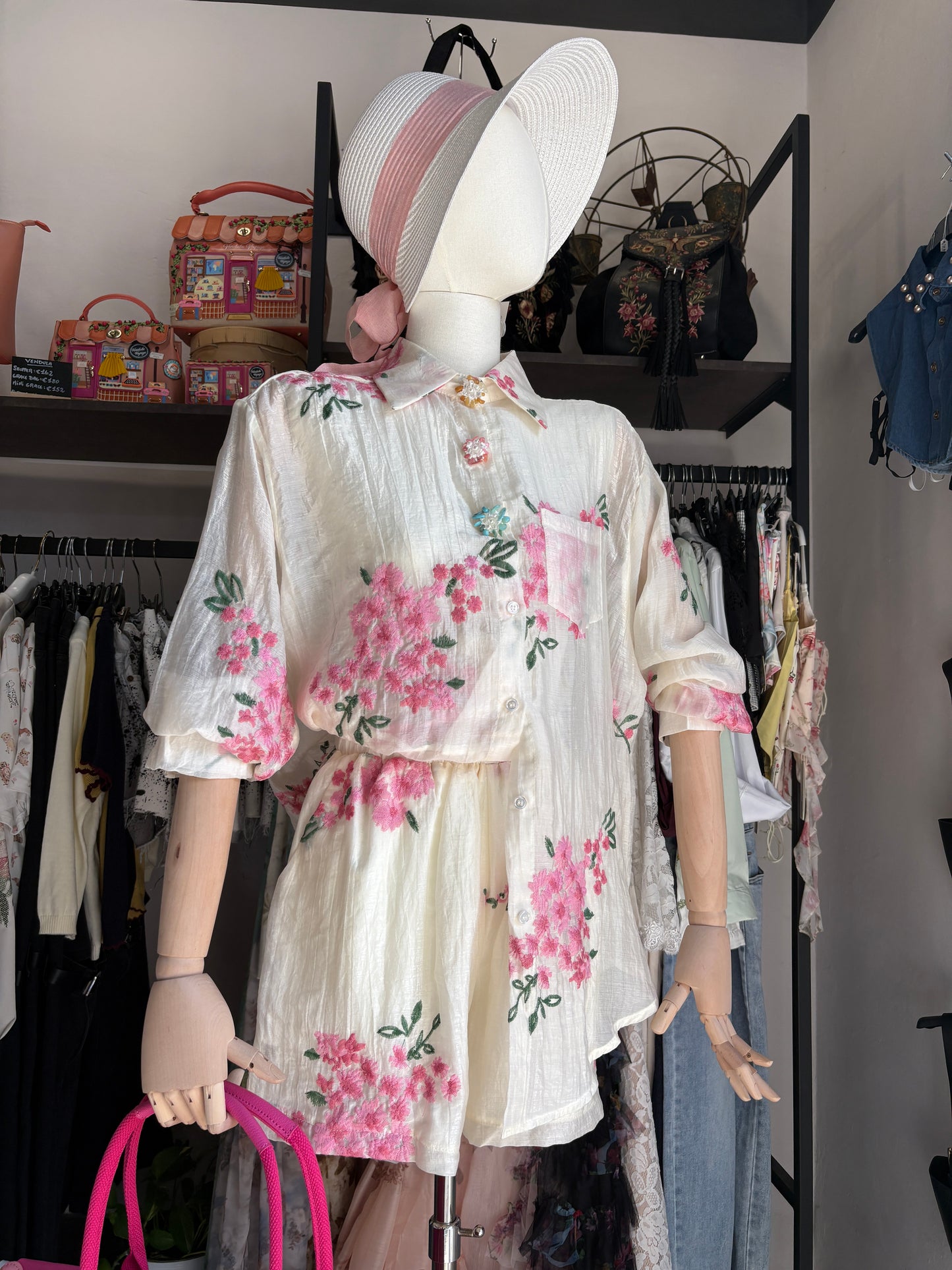 Camicia "Glow Blossom" in Viscosa e Cotone