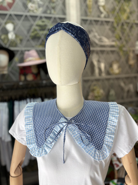 Colletto in cotone handmade con scrunchie abbinato