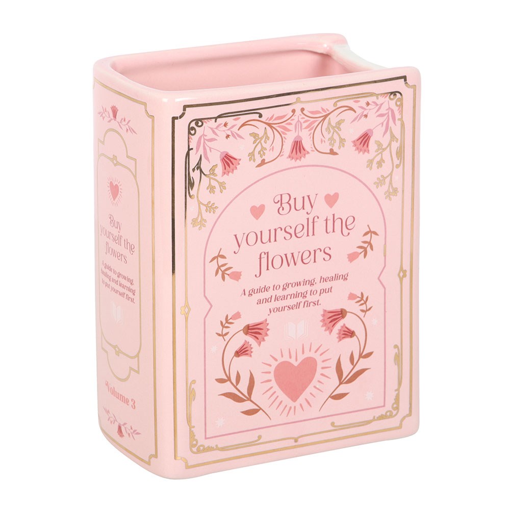 Vaso a forma di libro rosa