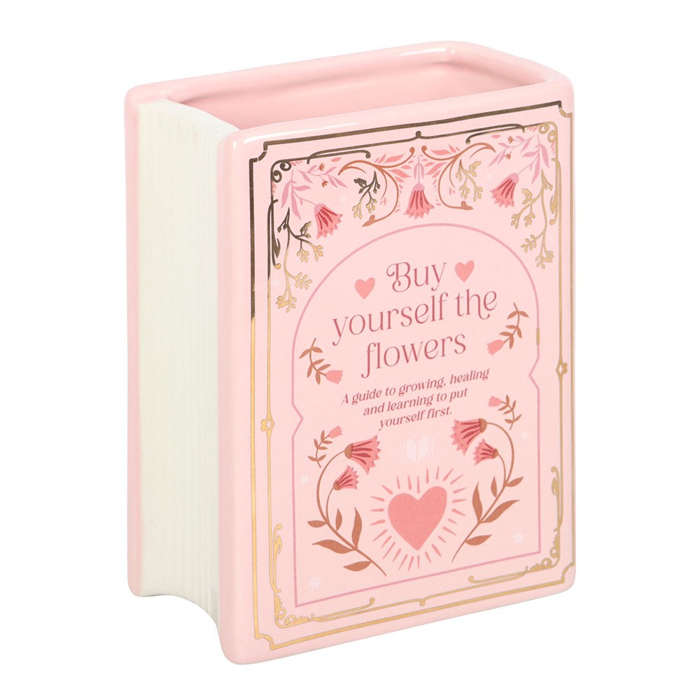 Vaso a forma di libro rosa