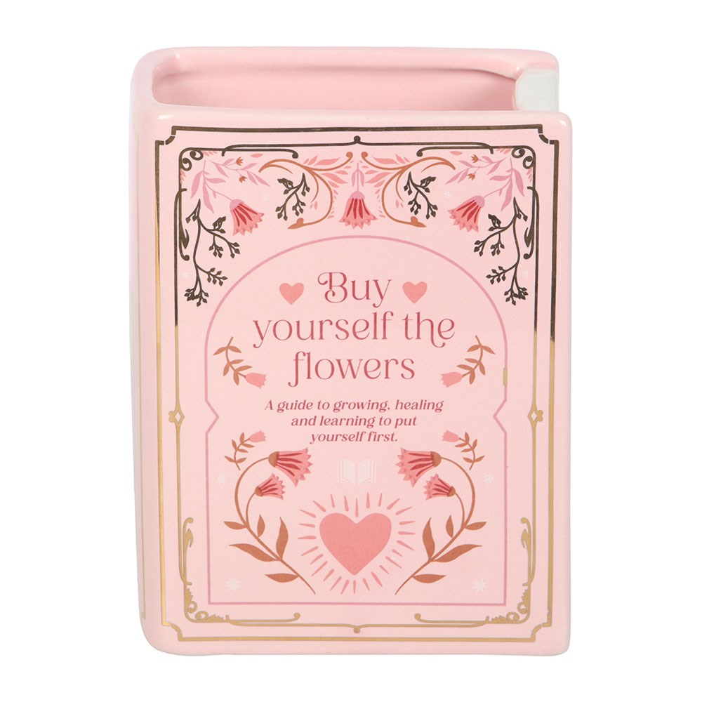 Vaso a forma di libro rosa