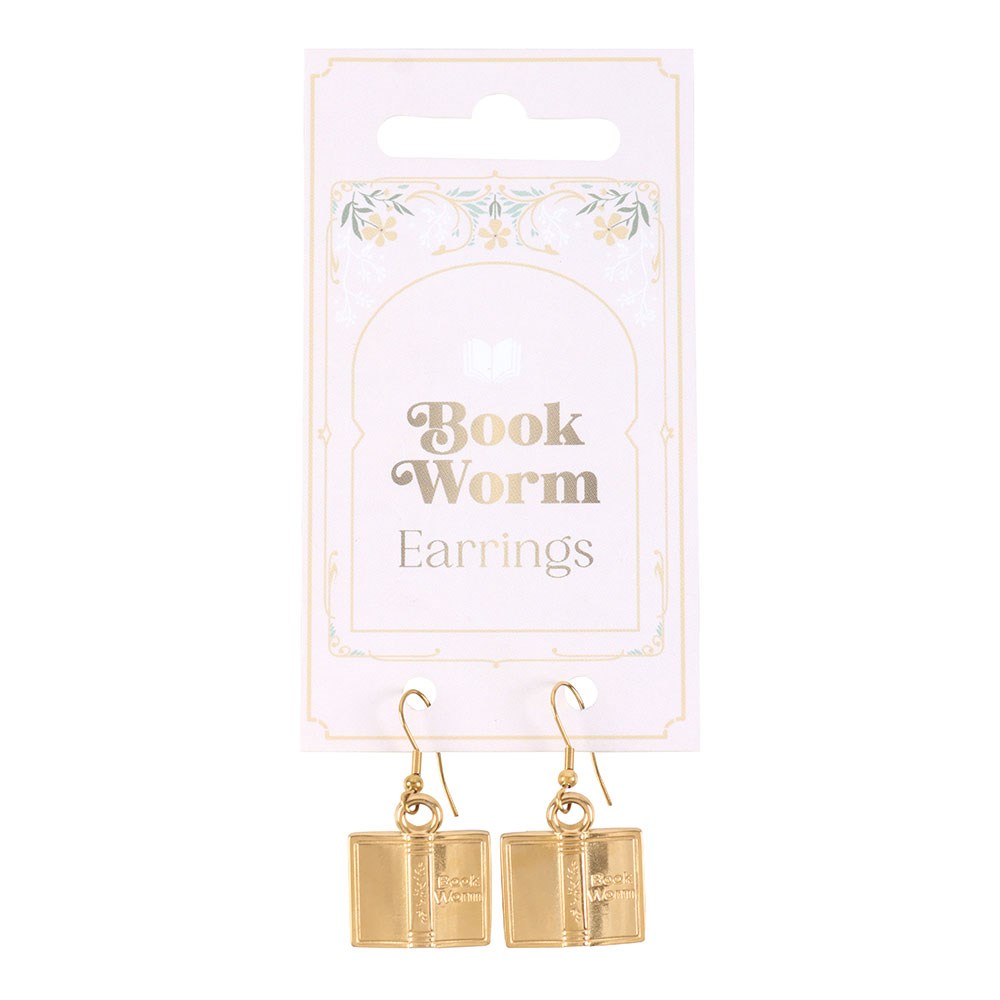 Orecchini Pendenti "Book Worm" in Acciaio