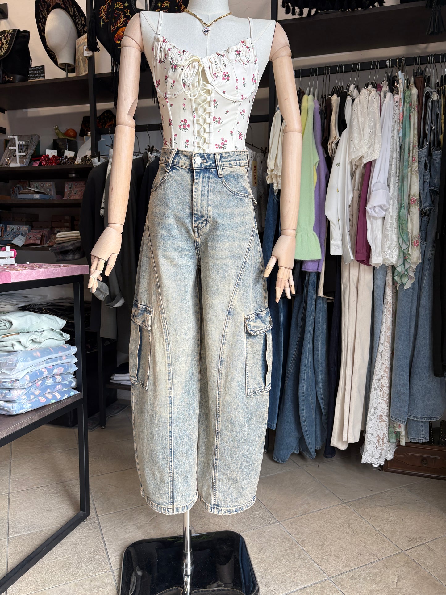 Jeans Cargo Barrel Fit – Acid Wash