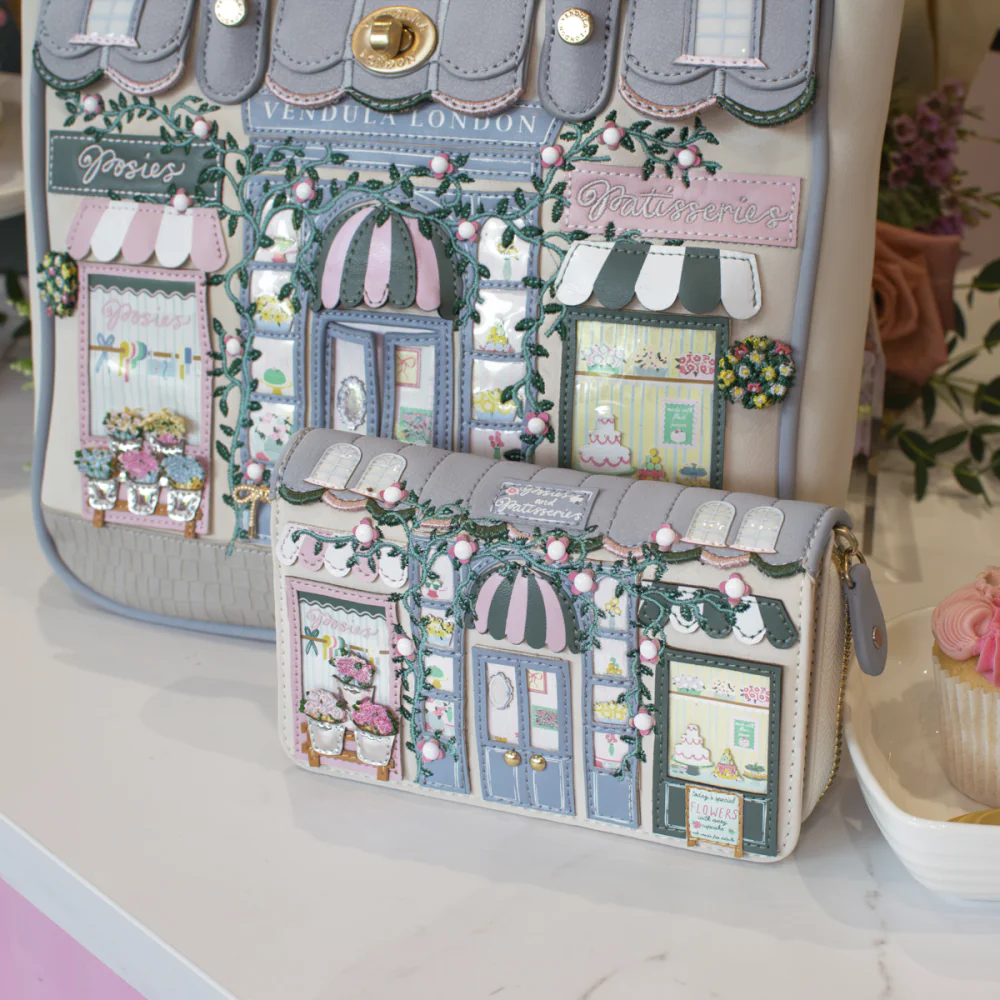 Portafoglio da Donna Vendula London con Zip Posies and Patisseries