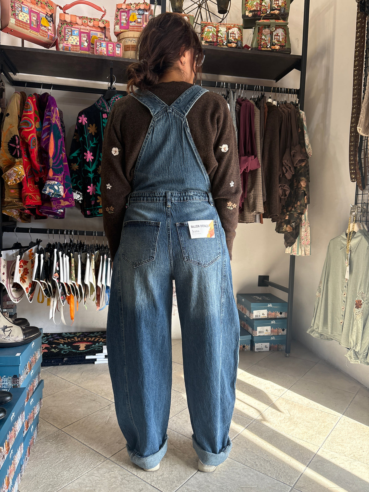 Salopette Balloon in Denim di Cotone