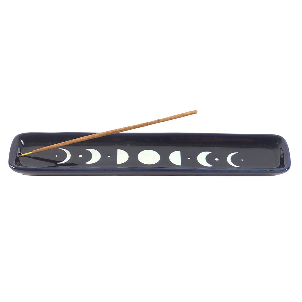 PREORDINE (In arrivo dal 3 agosto) Porta Incenso in Ceramica "Blue Moon" con Fasi Lunari