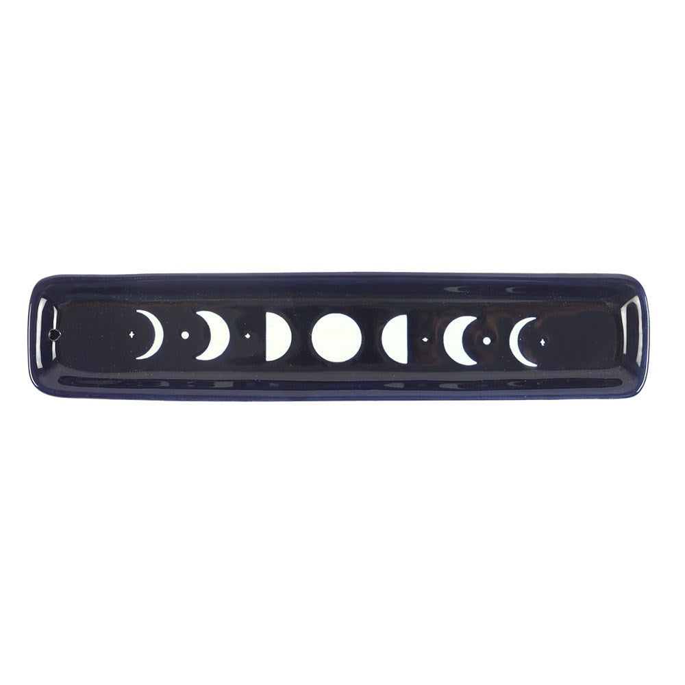 PREORDINE (In arrivo dal 3 agosto) Porta Incenso in Ceramica "Blue Moon" con Fasi Lunari